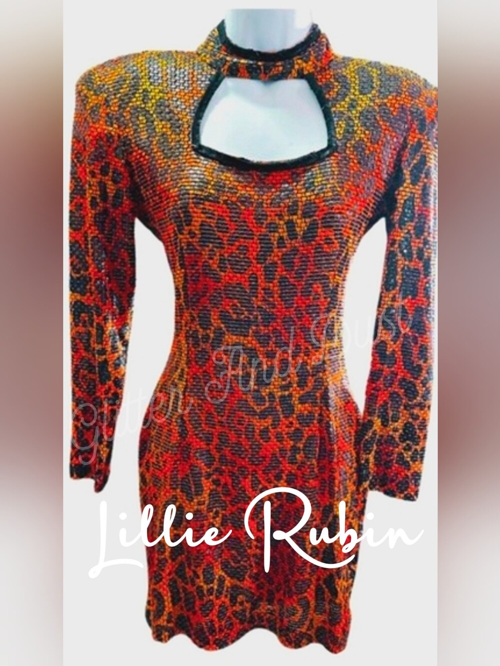 Lillie Rubin Vintage Hand Beaded Sequin Dress